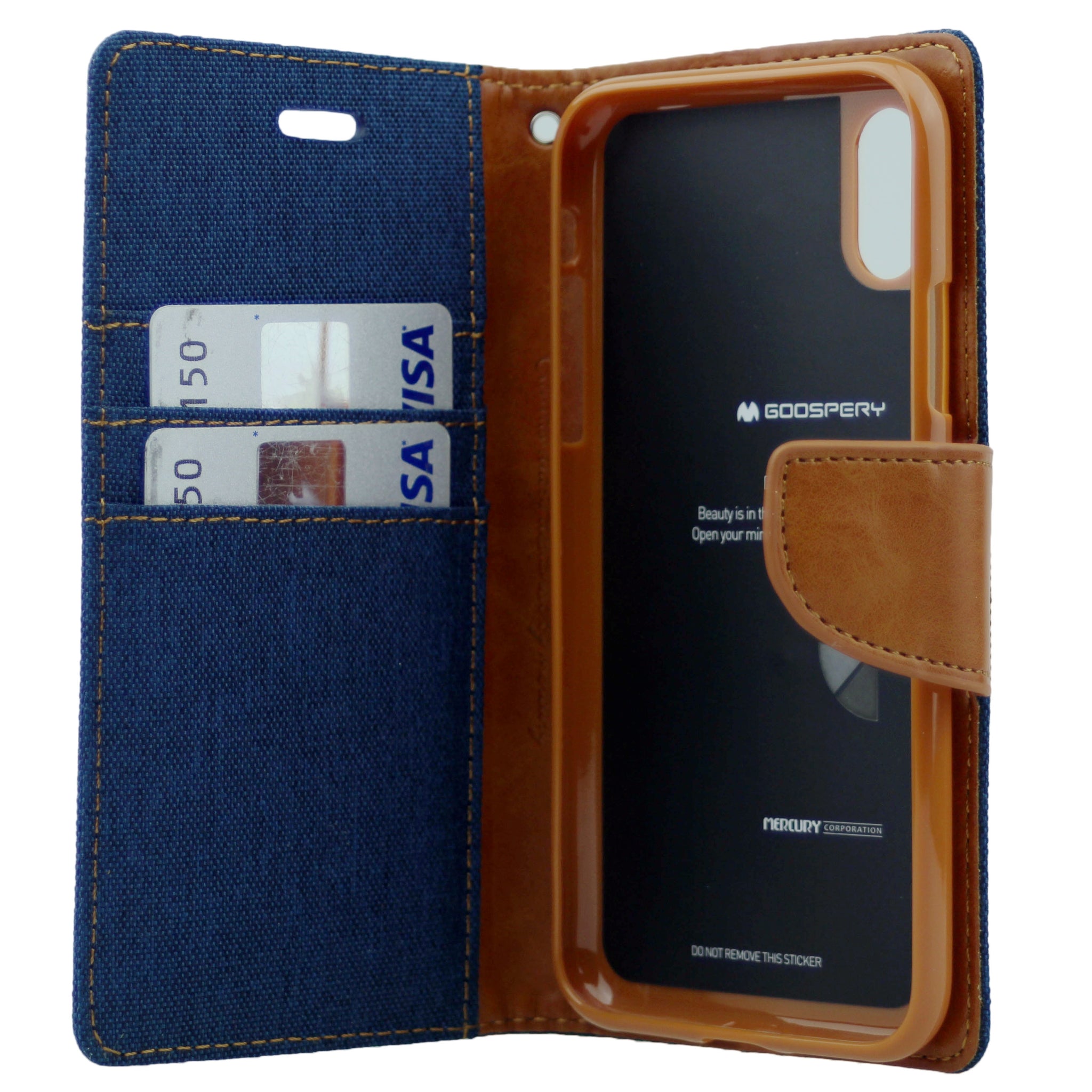 Goospery Canvas iPhone XS Max Wallet Case (6.5 inches) Denim Stand Flip Cover