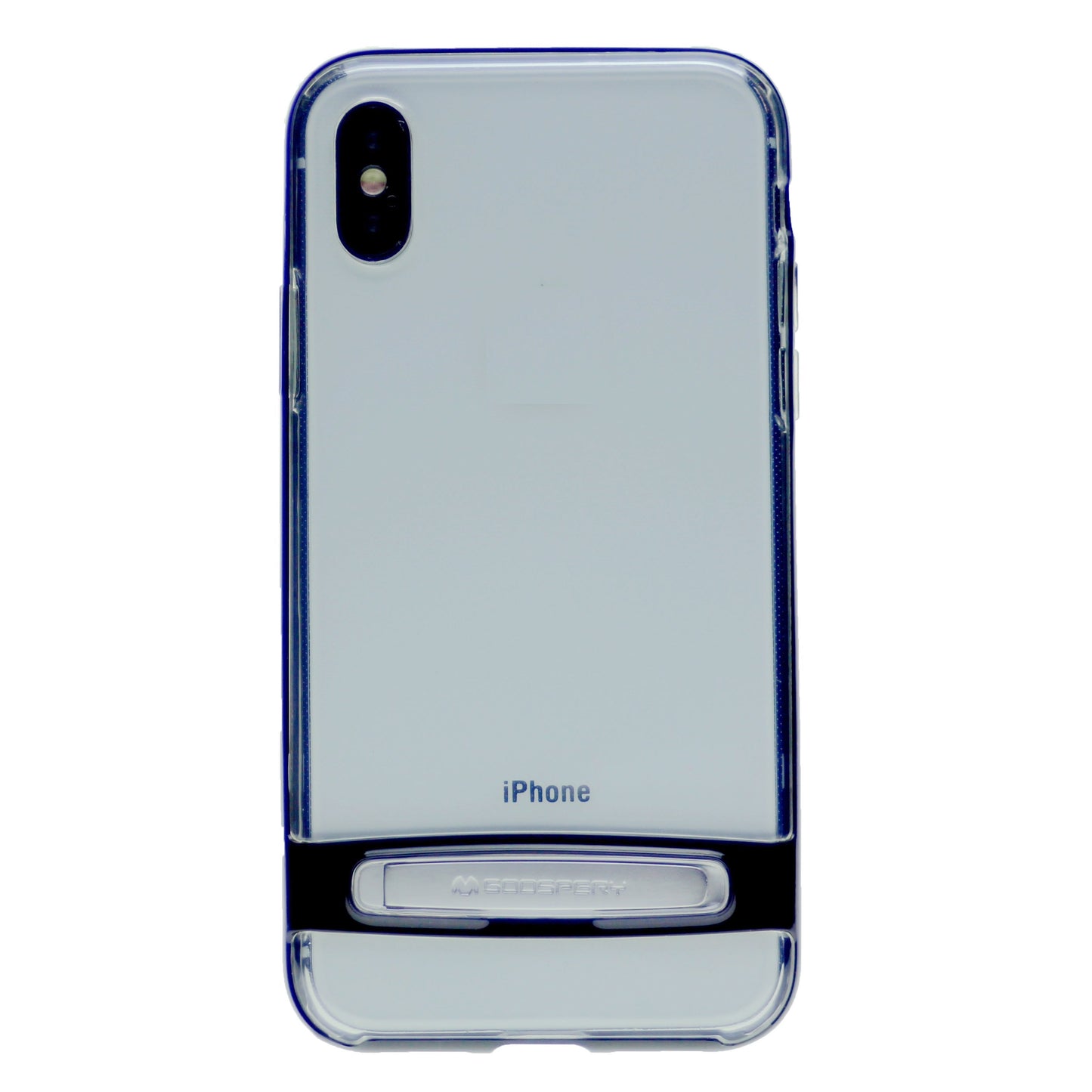 GOOSPERY for iPhone XR(6.1 inches) Detachable Electroplating Bumper Frame + TPU Shockproof Protective Back Cover Case with Holder