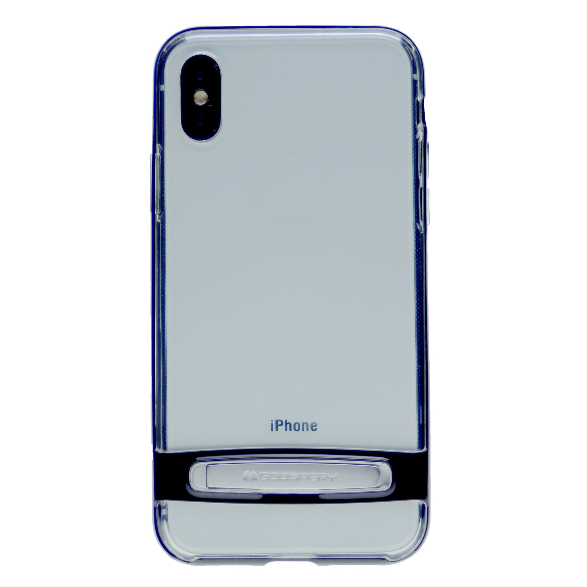 GOOSPERY for iPhone XR(6.1 inches) Detachable Electroplating Bumper Frame + TPU Shockproof Protective Back Cover Case with Holder
