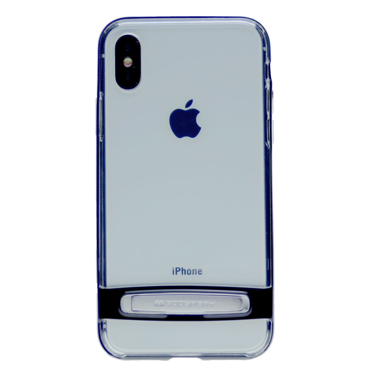GOOSPERY for iPhone XS Max(6.5 inches) Detachable Electroplating Bumper Frame + TPU Shockproof Protective Back Cover Case with Holder