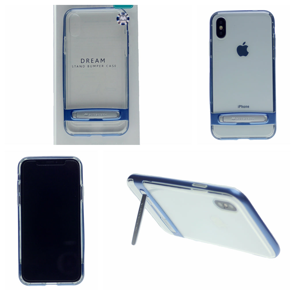 GOOSPERY for iPhone XR(6.1 inches) Detachable Electroplating Bumper Frame + TPU Shockproof Protective Back Cover Case with Holder