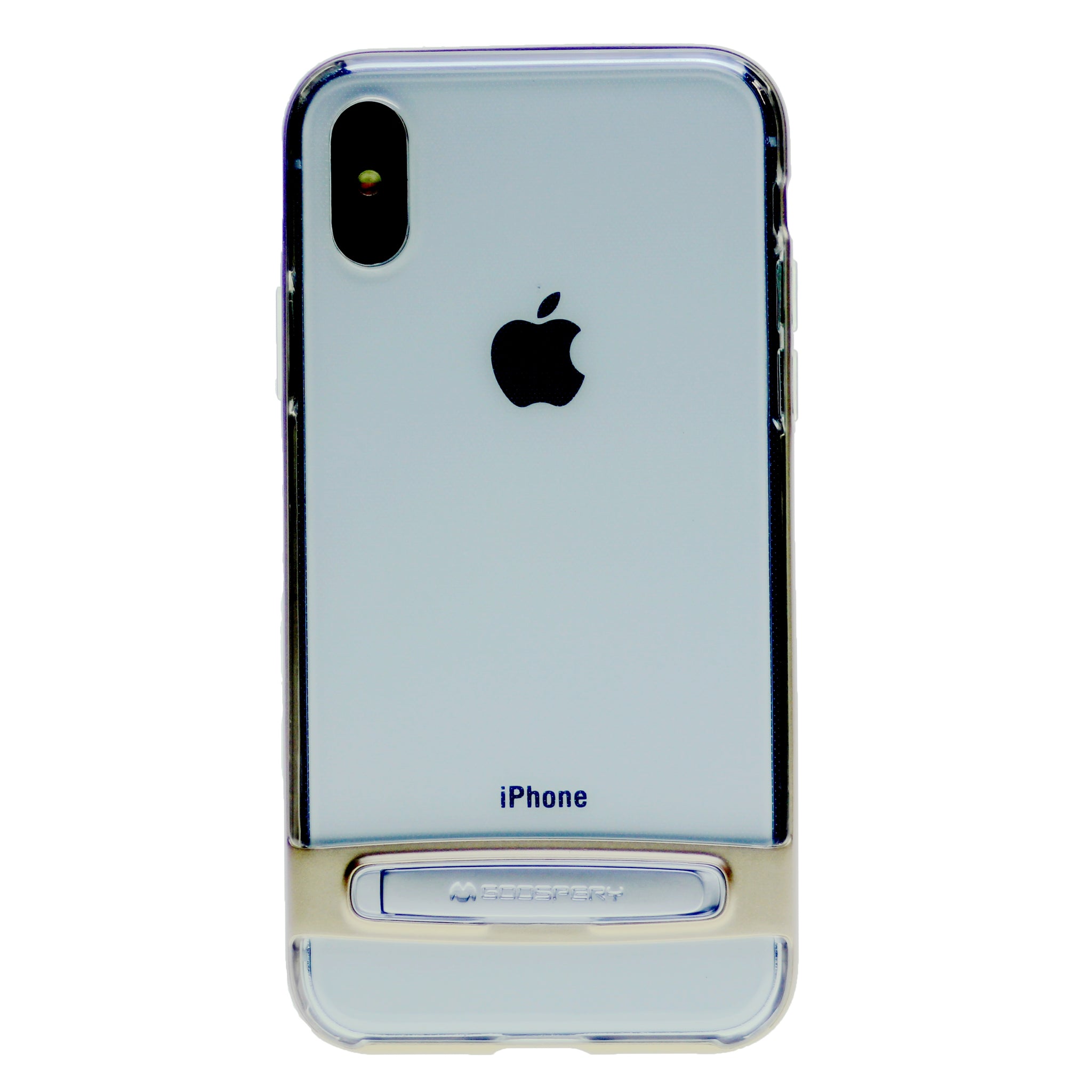 GOOSPERY for iPhone X(10), iPhone XS(5.8 inches) Detachable Electroplating Bumper Frame + TPU Shockproof Protective Back Cover Case with Holder