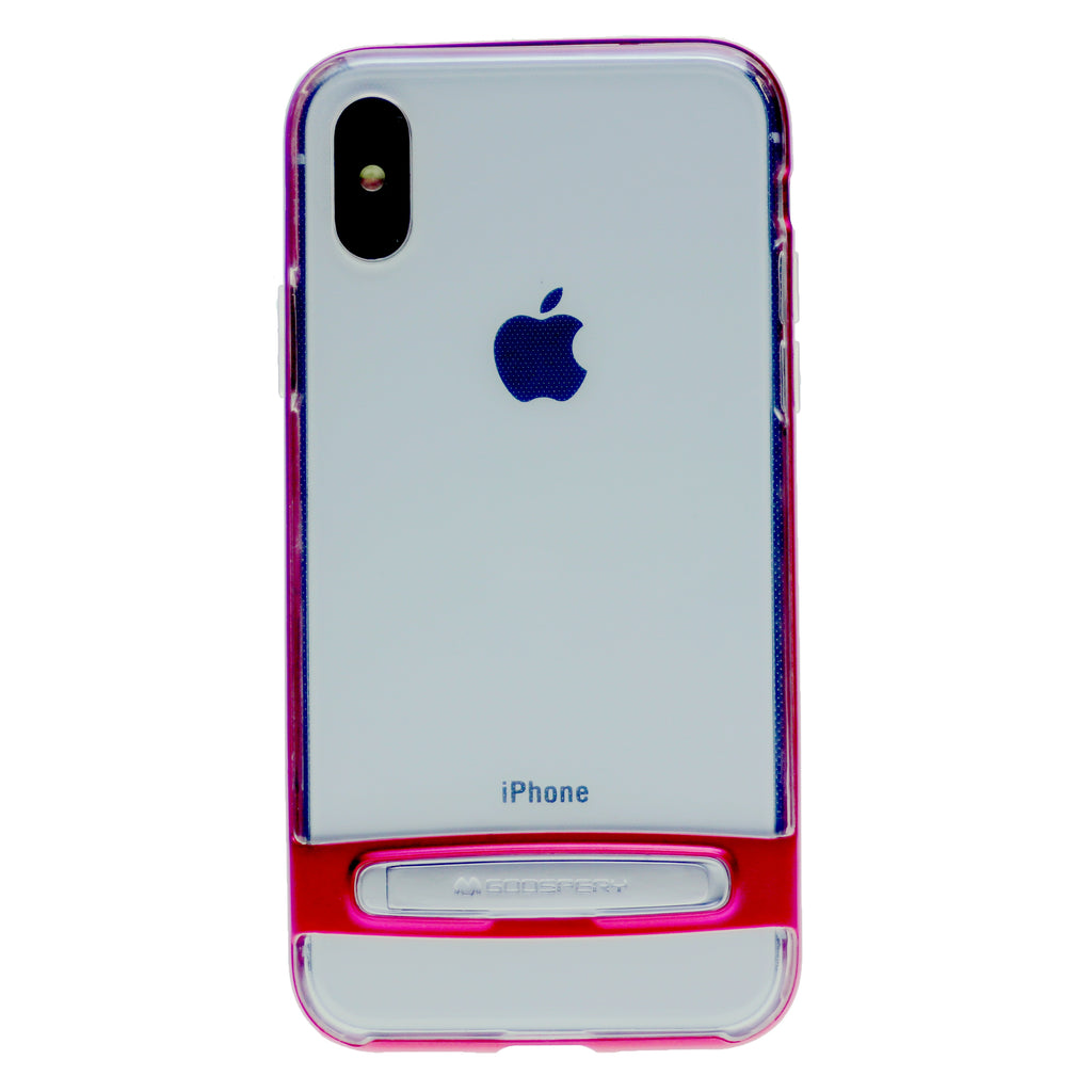 GOOSPERY for iPhone X(10), iPhone XS(5.8 inches) Detachable Electroplating Bumper Frame + TPU Shockproof Protective Back Cover Case with Holder
