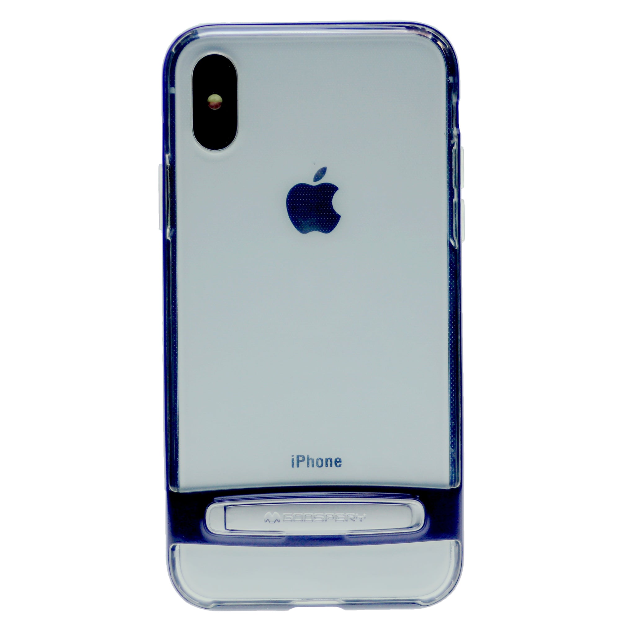 GOOSPERY for iPhone XR(6.1 inches) Detachable Electroplating Bumper Frame + TPU Shockproof Protective Back Cover Case with Holder