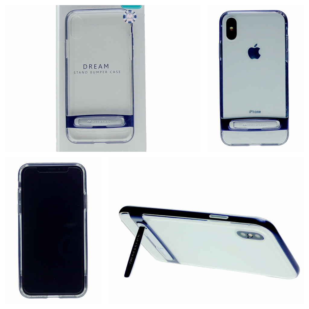 GOOSPERY for iPhone X(10), iPhone XS(5.8 inches) Detachable Electroplating Bumper Frame + TPU Shockproof Protective Back Cover Case with Holder