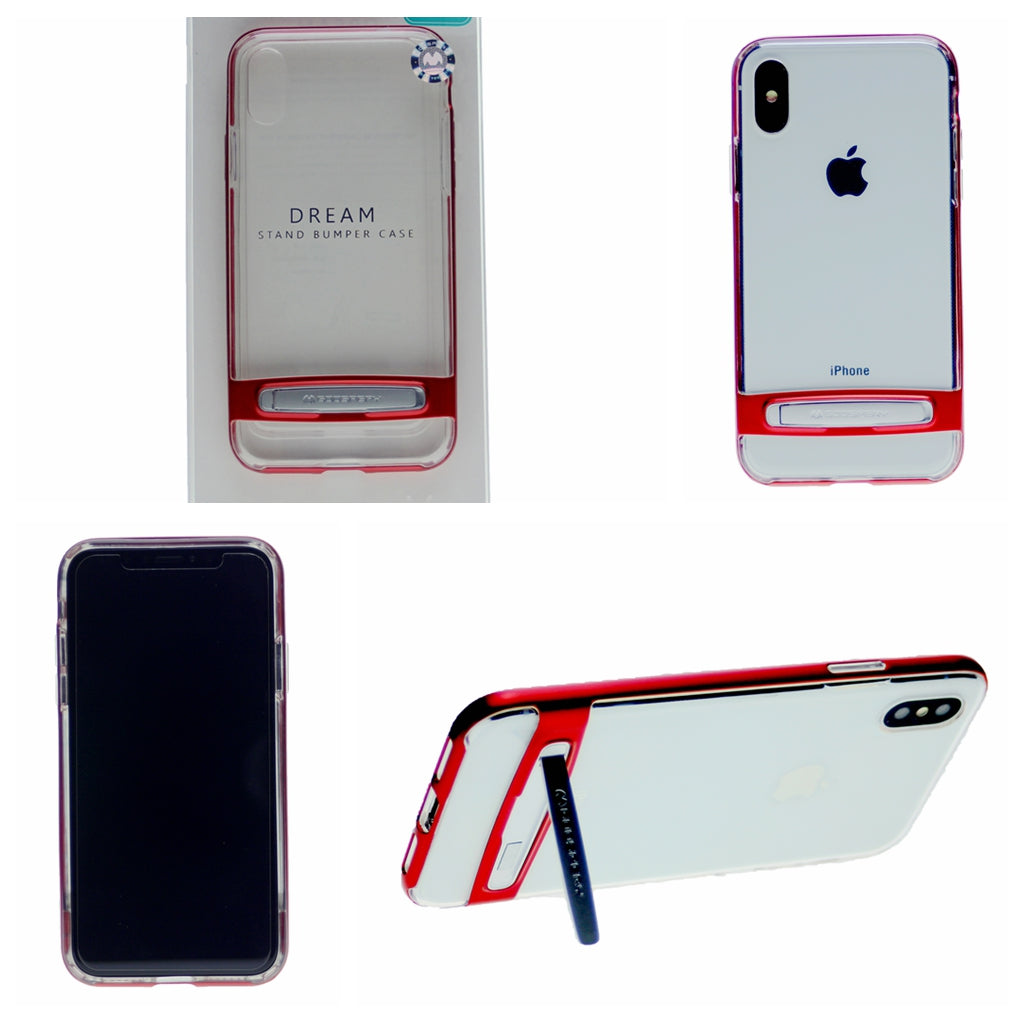 GOOSPERY for iPhone XR(6.1 inches) Detachable Electroplating Bumper Frame + TPU Shockproof Protective Back Cover Case with Holder