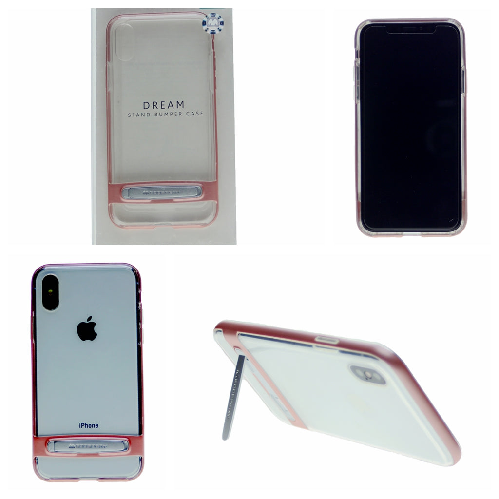 GOOSPERY for iPhone XS Max(6.5 inches) Detachable Electroplating Bumper Frame + TPU Shockproof Protective Back Cover Case with Holder