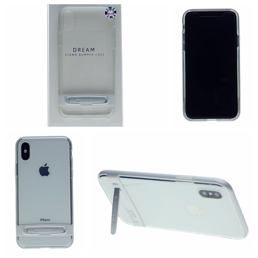 GOOSPERY for iPhone X(10), iPhone XS(5.8 inches) Detachable Electroplating Bumper Frame + TPU Shockproof Protective Back Cover Case with Holder