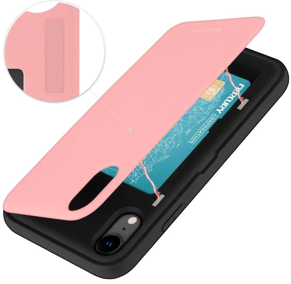 Goospery iPhone XR (6.1 inches) Wallet Case with Card Holder, Protective Dual Layer Bumper Phone Case