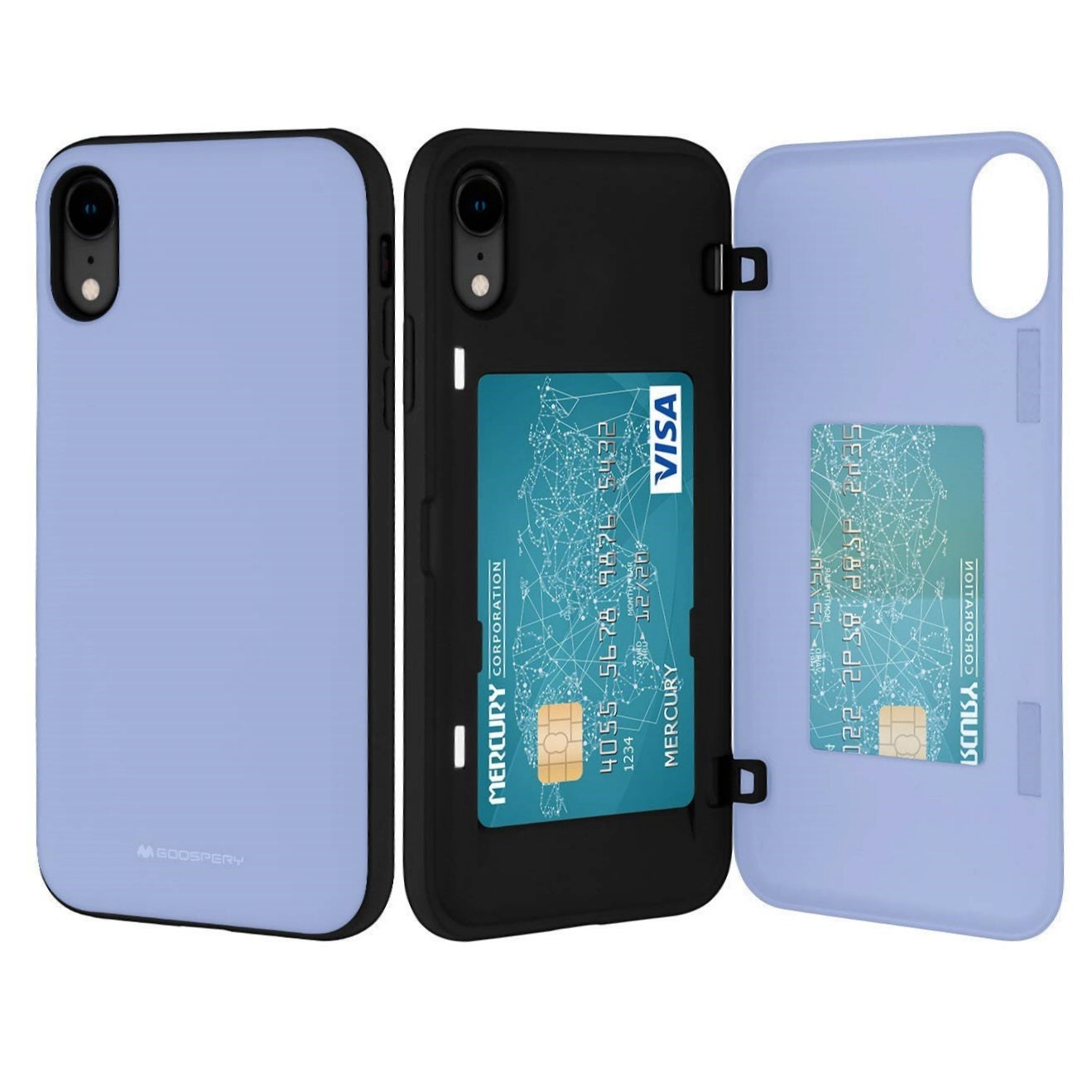 Goospery iPhone XR (6.1 inches) Wallet Case with Card Holder, Protective Dual Layer Bumper Phone Case