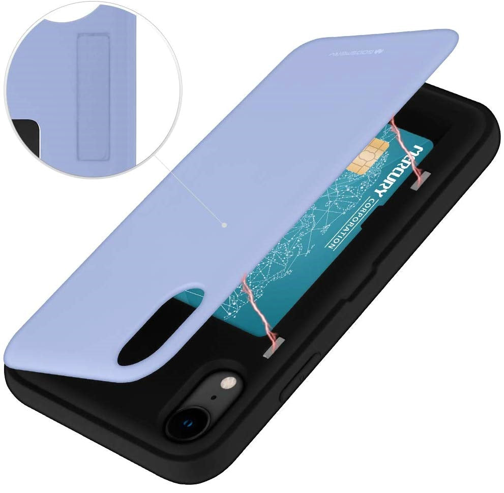 Goospery iPhone XR (6.1 inches) Wallet Case with Card Holder, Protective Dual Layer Bumper Phone Case