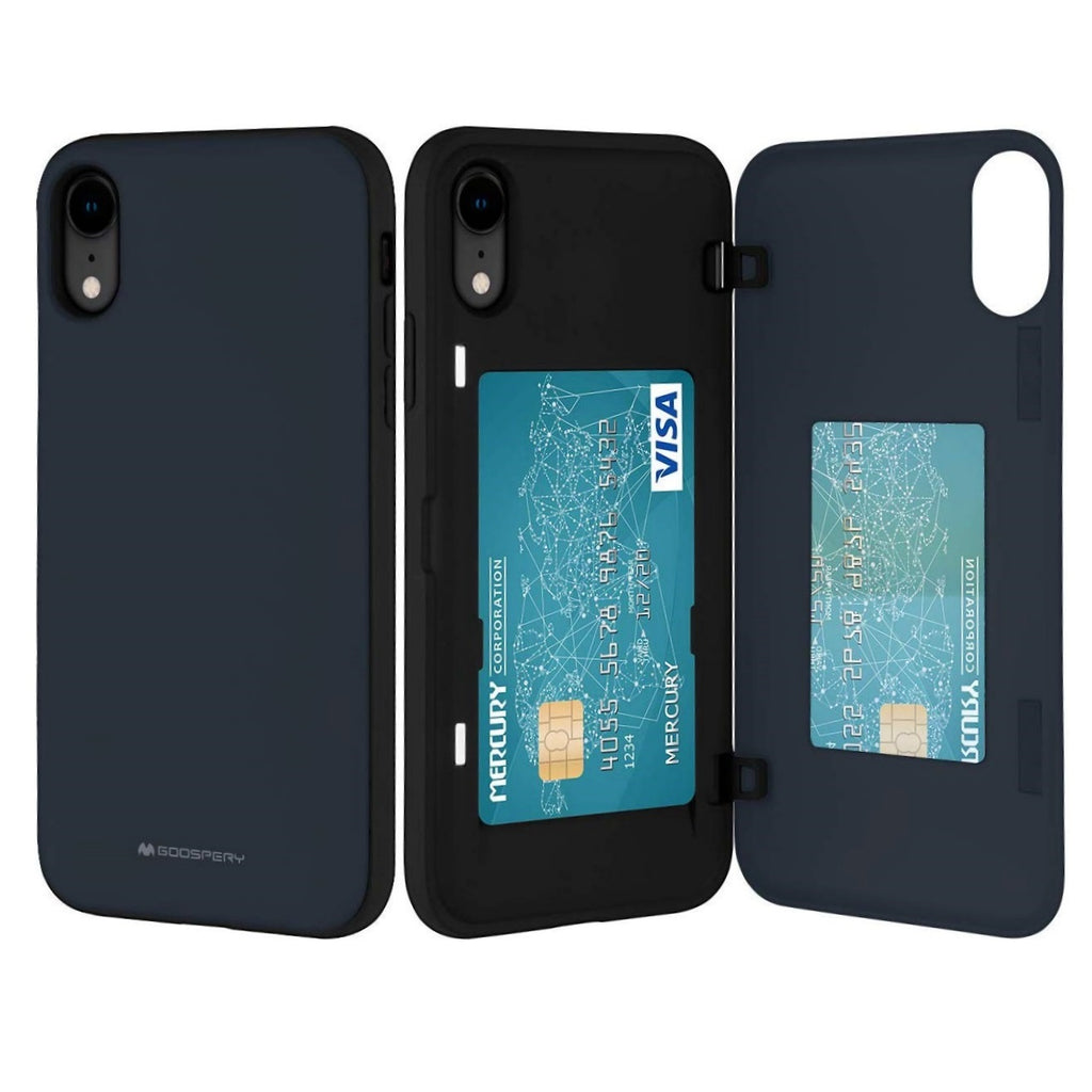 Goospery iPhone XR (6.1 inches) Wallet Case with Card Holder, Protective Dual Layer Bumper Phone Case