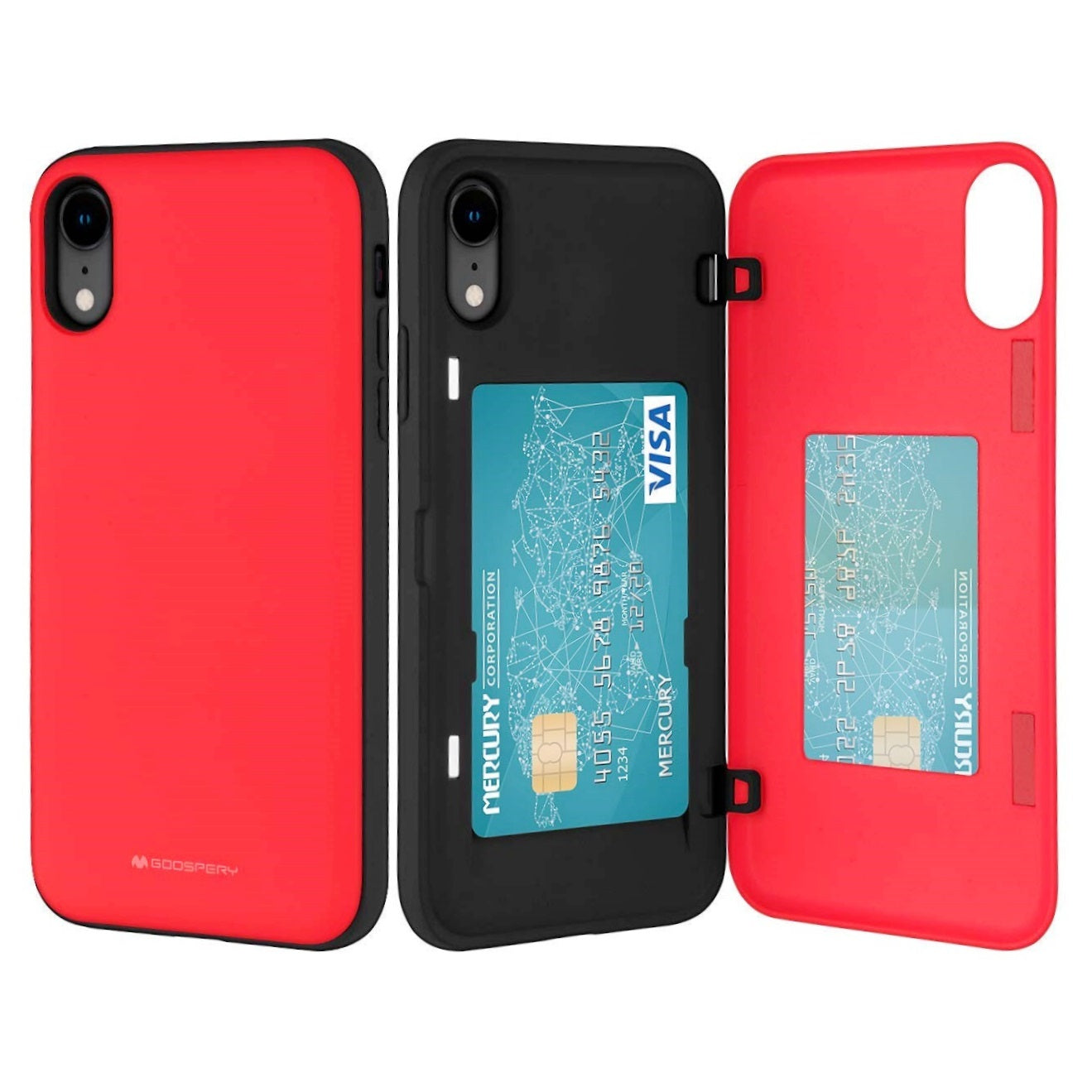Goospery iPhone XR (6.1 inches) Wallet Case with Card Holder, Protective Dual Layer Bumper Phone Case