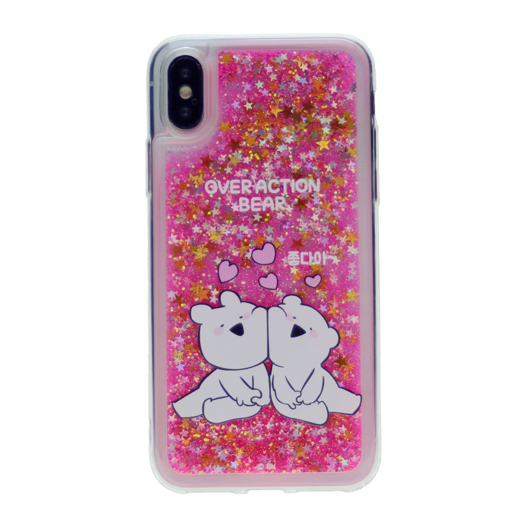 MERCURY GOOSPERY Cartoon Pattern Dynamic Sequins Quicksand TPU + Acrylic Hybrid Cellphone Cover for iPhone X(10), iPhone XS(5.8)
