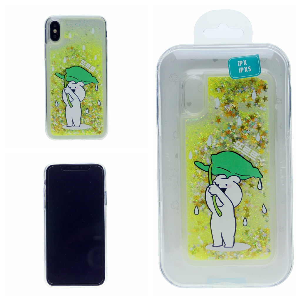 MERCURY GOOSPERY Cartoon Pattern Dynamic Sequins Quicksand TPU + Acrylic Hybrid Cellphone Cover for iPhone XR(6.1)