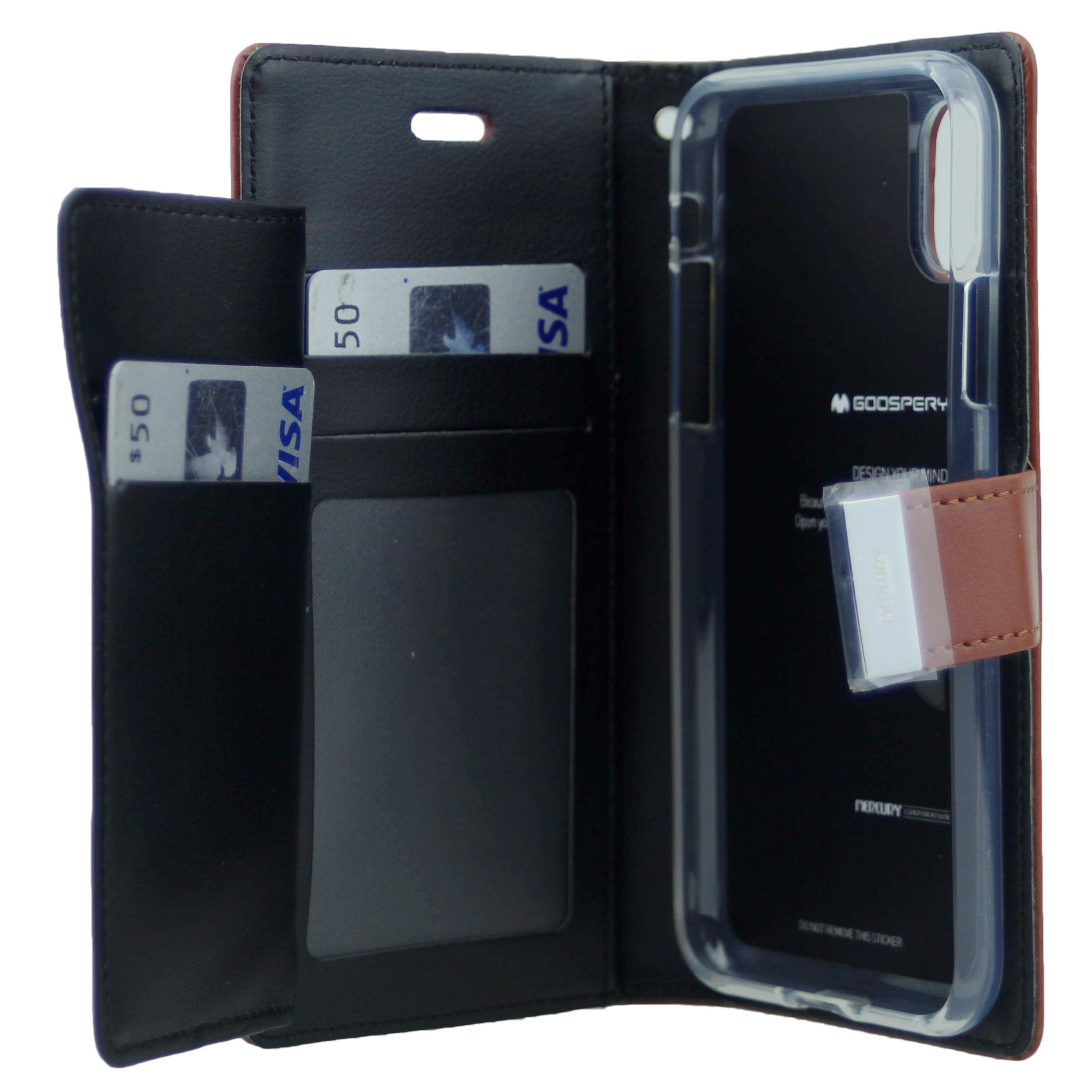 Goospery Rich iPhone XR Wallet Case (6.1 inches) Extra Card Slots Leather Flip Cover