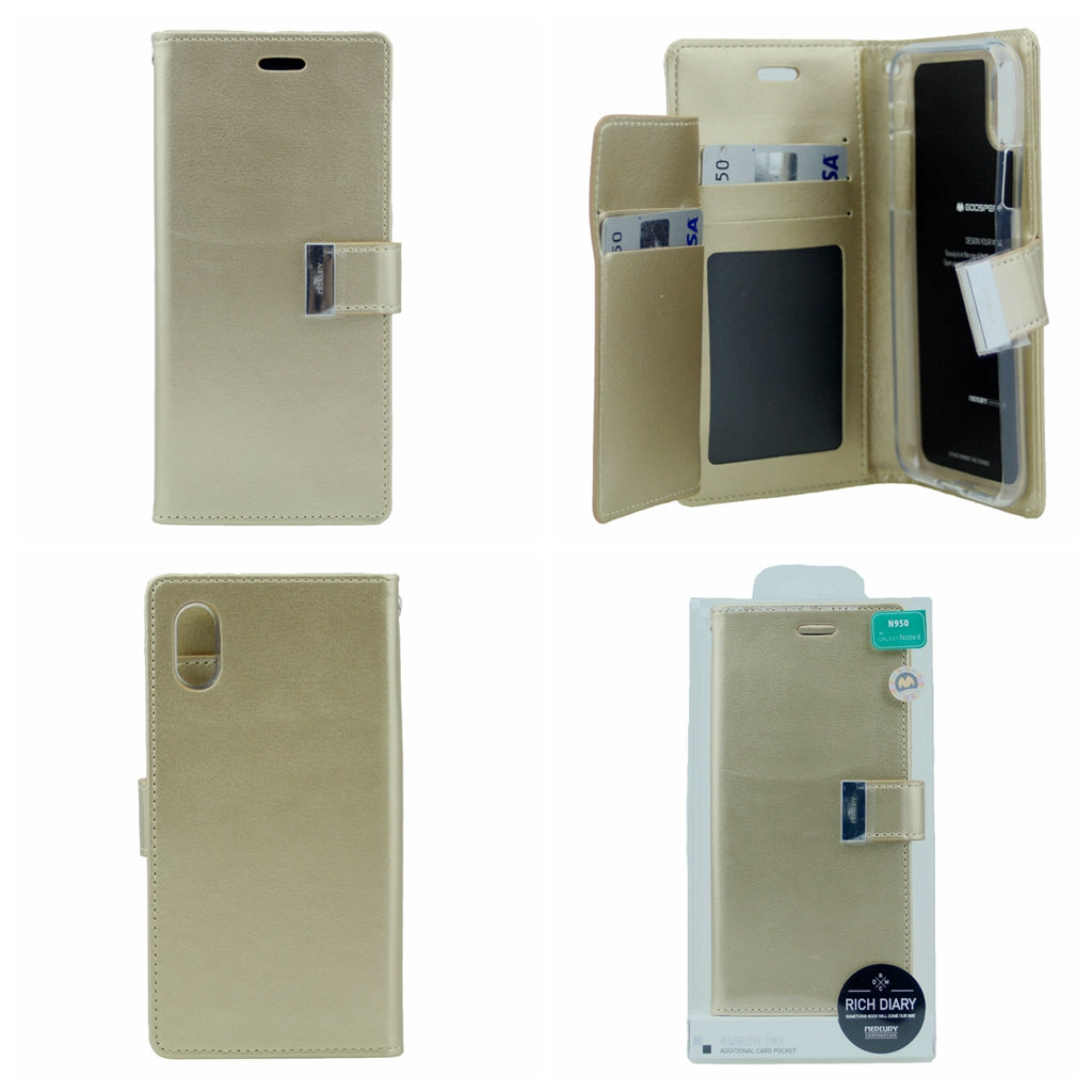 Goospery Rich iPhone XR Wallet Case (6.1 inches) Extra Card Slots Leather Flip Cover