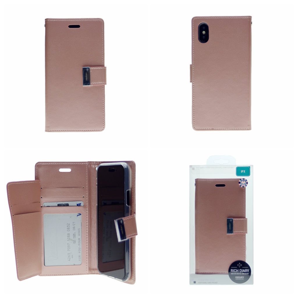 Goospery Rich iPhone XR Wallet Case (6.1 inches) Extra Card Slots Leather Flip Cover