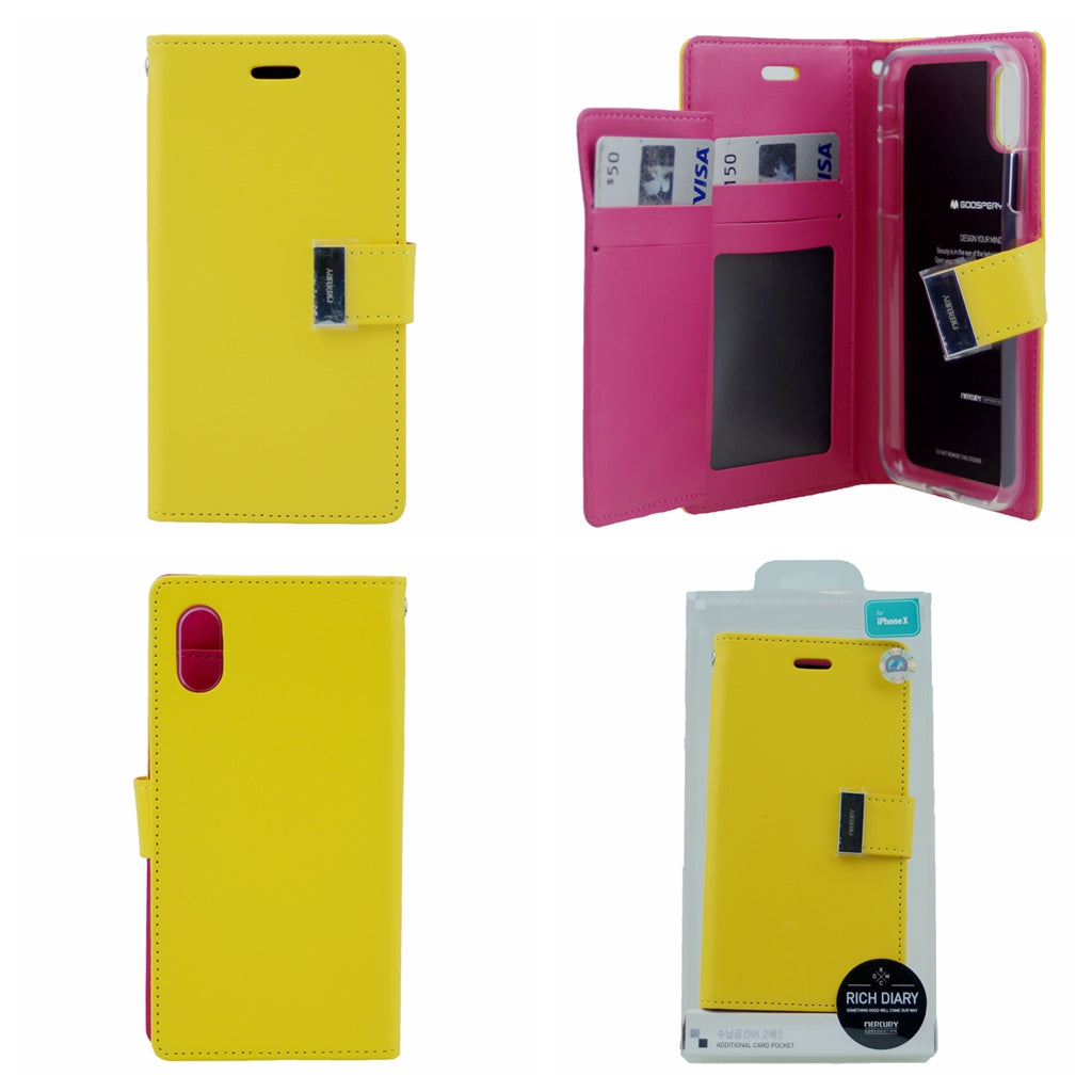 Goospery Rich iPhone XS Max Wallet Case (6.5 inches) Extra Card Slots Leather Flip Cover
