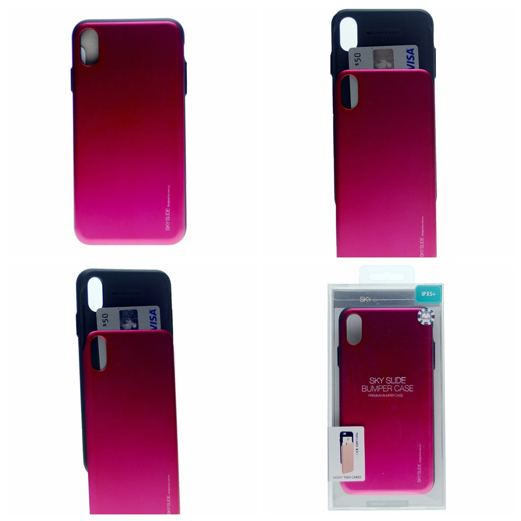 iPhone XS Max Case [Sliding Card Holder] GOOSPERY Protective Dual Layer Bumper [TPU+PC] Cover with Card Slot Wallet