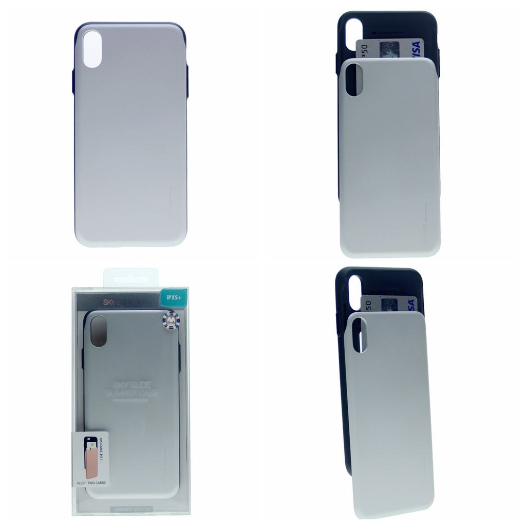 iPhone XS Max Case [Sliding Card Holder] GOOSPERY Protective Dual Layer Bumper [TPU+PC] Cover with Card Slot Wallet