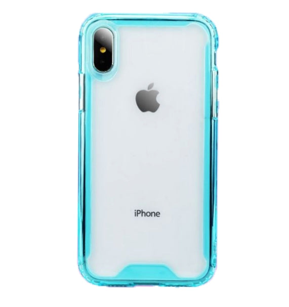 Soft Color Bumper TPU Combine w/Transparent PC Back Cover Case For iPhone XR 6.1"