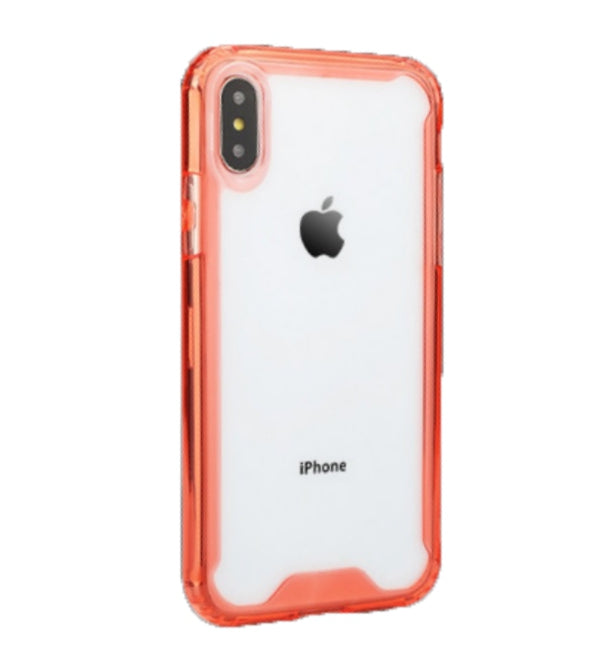 Soft Color Bumper TPU Combine w/Transparent PC Back Cover Case For iPhone XR 6.1"