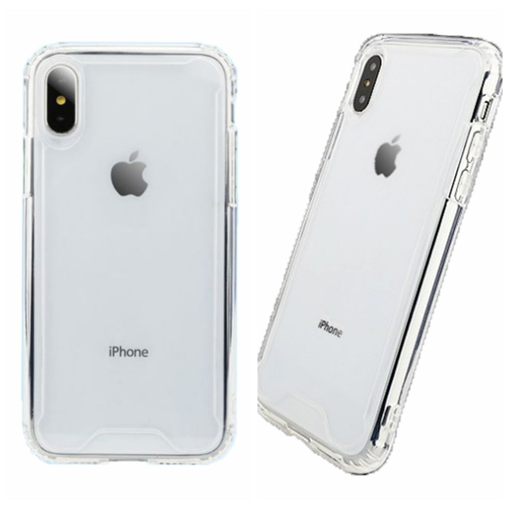 Soft Color Bumper TPU Combine w/Transparent PC Back Cover Case For iPhone XR 6.1"