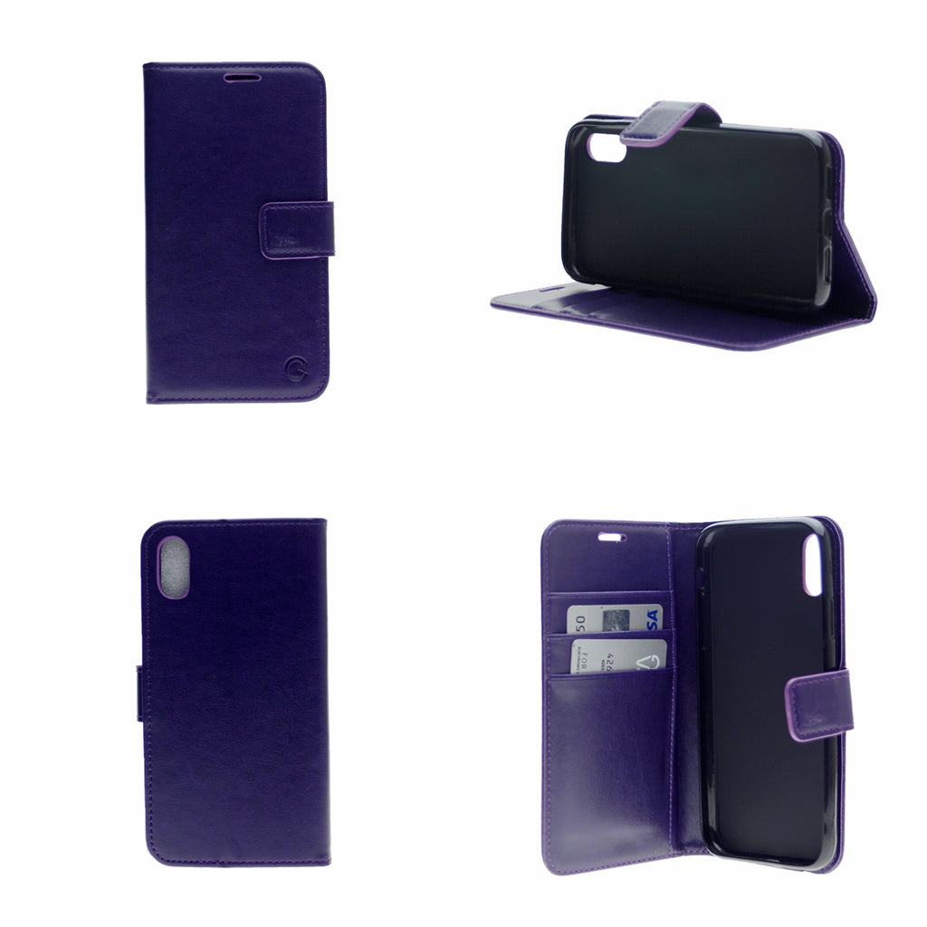 Simulate Leather Folio Wallet Flip Case 3 Card Slot w/Magnetic Clip Cover For Iphone XR 6.1"