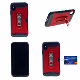 Hummer Hybrid Armor TPU PC Stand Card Slot Case For iPhone X/XS 5.8"