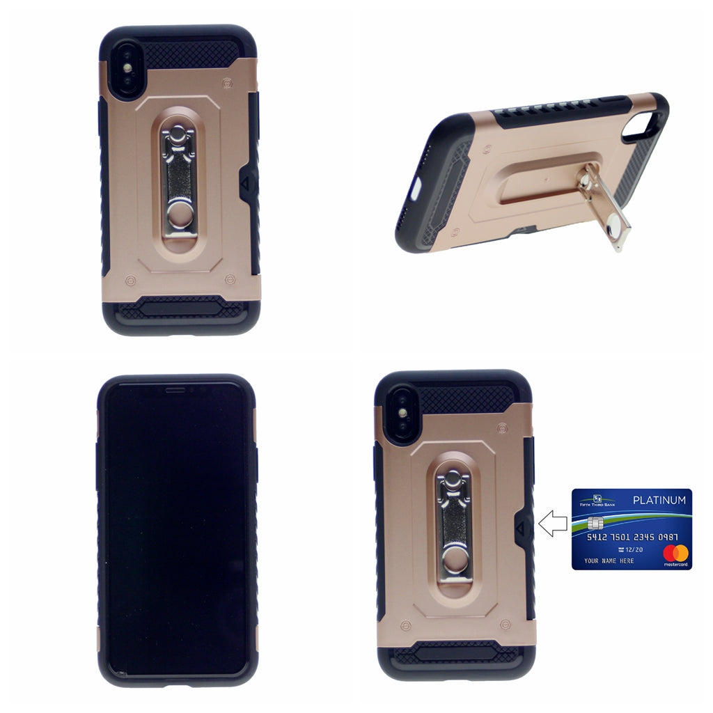 Hummer Hybrid Armor TPU PC Stand Card Slot Case For iPhone XR 6.1"