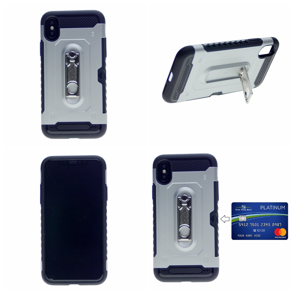 Hummer Hybrid Armor TPU PC Stand Card Slot Case For iPhone XR 6.1"