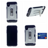 Hummer Hybrid Armor TPU PC Stand Card Slot Case For iPhone XR 6.1"