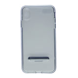 Slim Clear Tpu + Hard Frame Rubber Bumper For iPhone XR 6.1" with Metal Kickstand Case