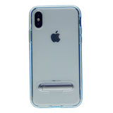 Slim Clear Tpu + Hard Frame Rubber Bumper For iPhone XR 6.1" with Metal Kickstand Case