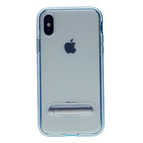 Slim Clear Tpu + Hard Frame Rubber Bumper For iPhone X(10), iPhone XS 5.8" with Metal Kickstand Case
