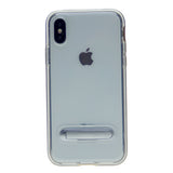Slim Clear Tpu + Hard Frame Rubber Bumper For iPhone XR 6.1" with Metal Kickstand Case