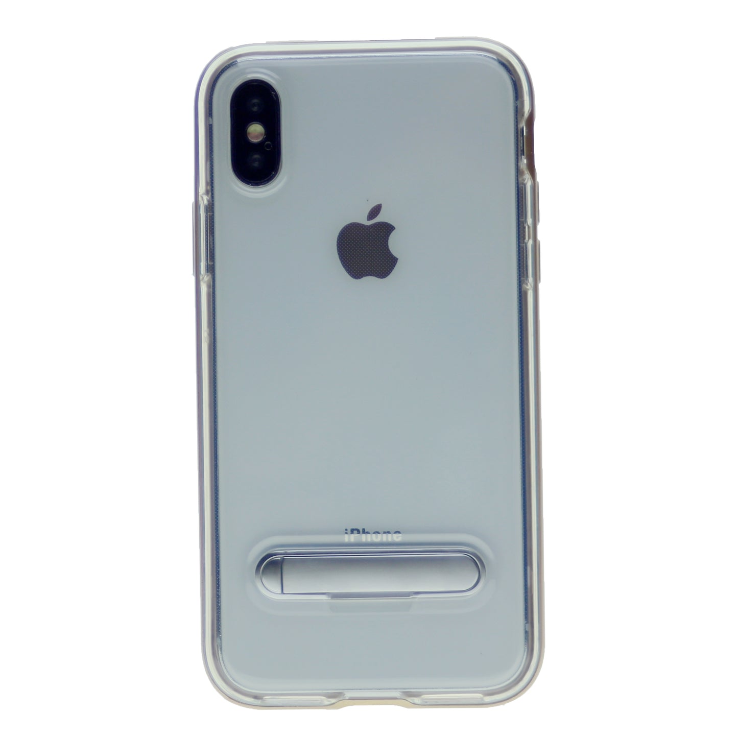 Slim Clear Tpu + Hard Frame Rubber Bumper For iPhone X(10), iPhone XS 5.8" with Metal Kickstand Case