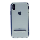 Slim Clear Tpu + Hard Frame Rubber Bumper For iPhone XR 6.1" with Metal Kickstand Case