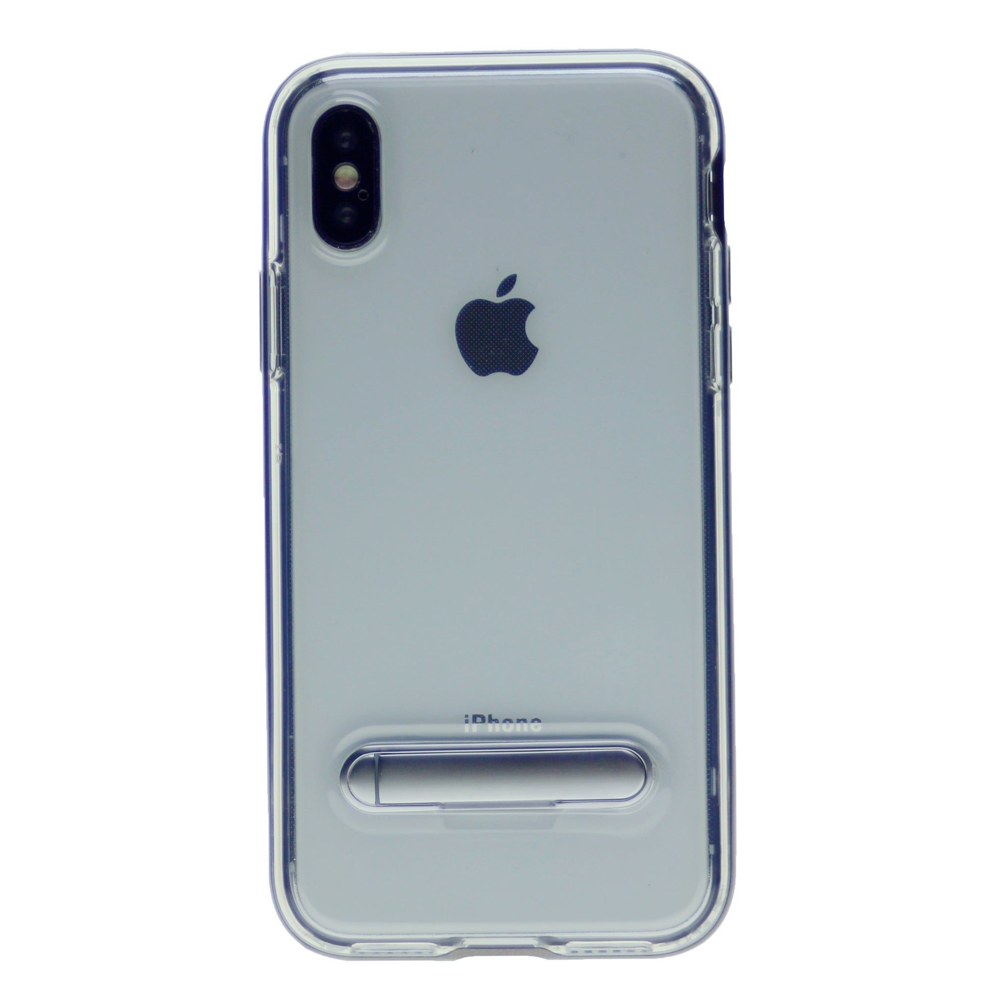 Slim Clear Tpu + Hard Frame Rubber Bumper For iPhone X(10), iPhone XS 5.8" with Metal Kickstand Case