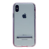 Slim Clear Tpu + Hard Frame Rubber Bumper For iPhone XR 6.1" with Metal Kickstand Case