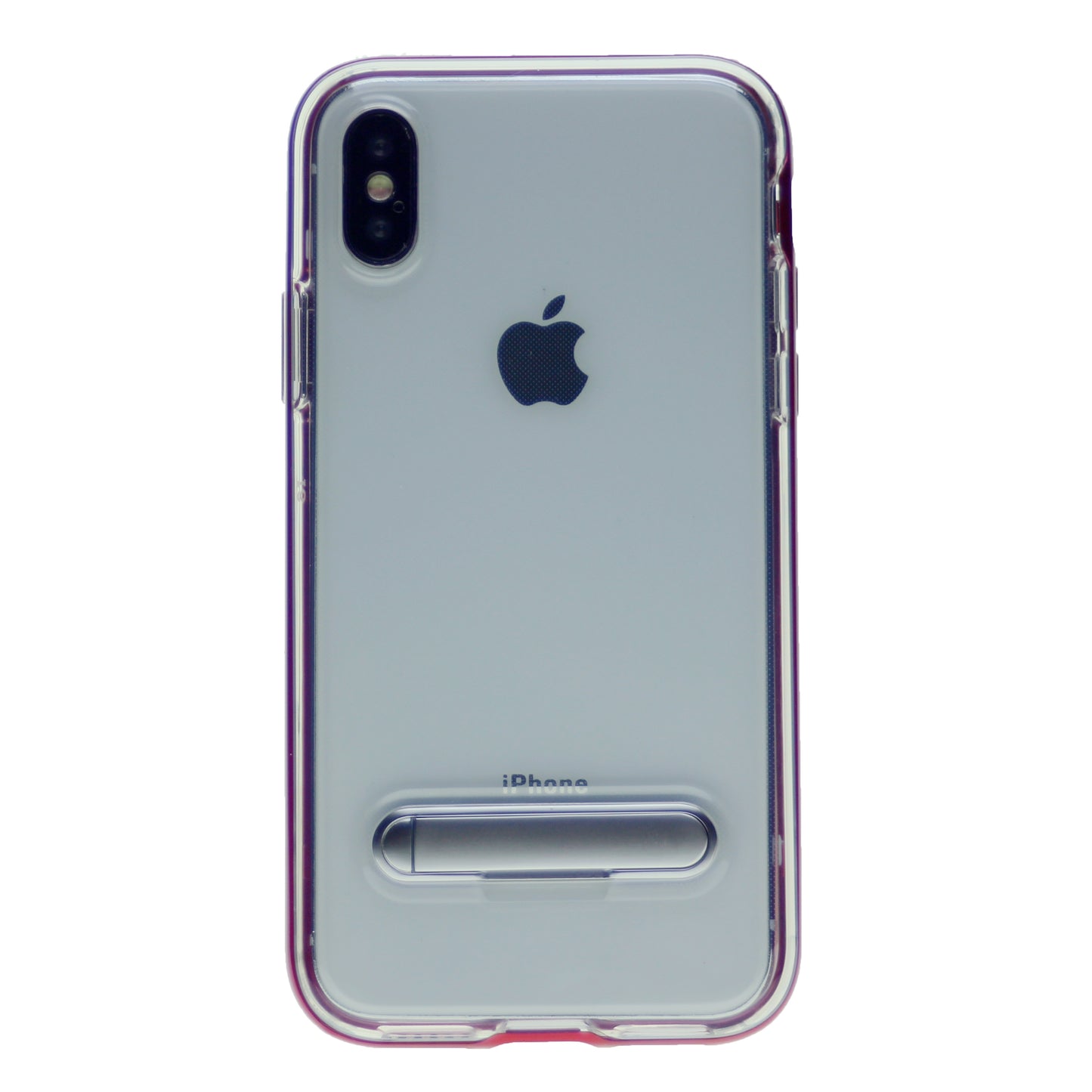 Slim Clear Tpu + Hard Frame Rubber Bumper For iPhone X(10), iPhone XS 5.8" with Metal Kickstand Case