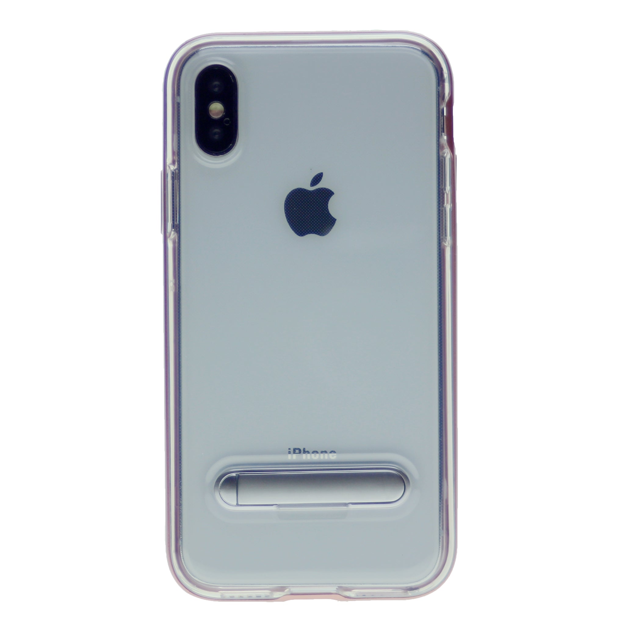 Slim Clear Tpu + Hard Frame Rubber Bumper For iPhone X(10), iPhone XS 5.8" with Metal Kickstand Case