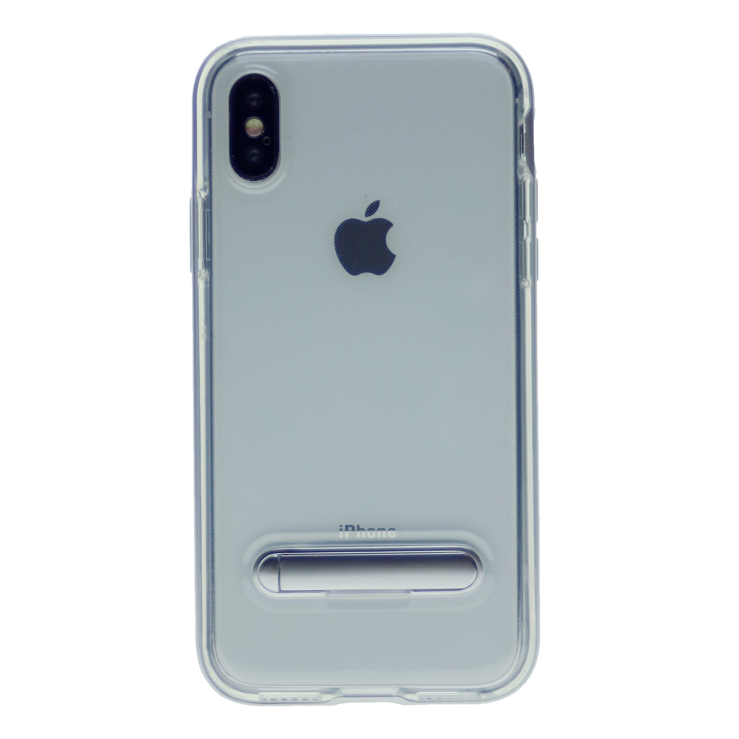 Slim Clear Tpu + Hard Frame Rubber Bumper For iPhone X(10), iPhone XS 5.8" with Metal Kickstand Case