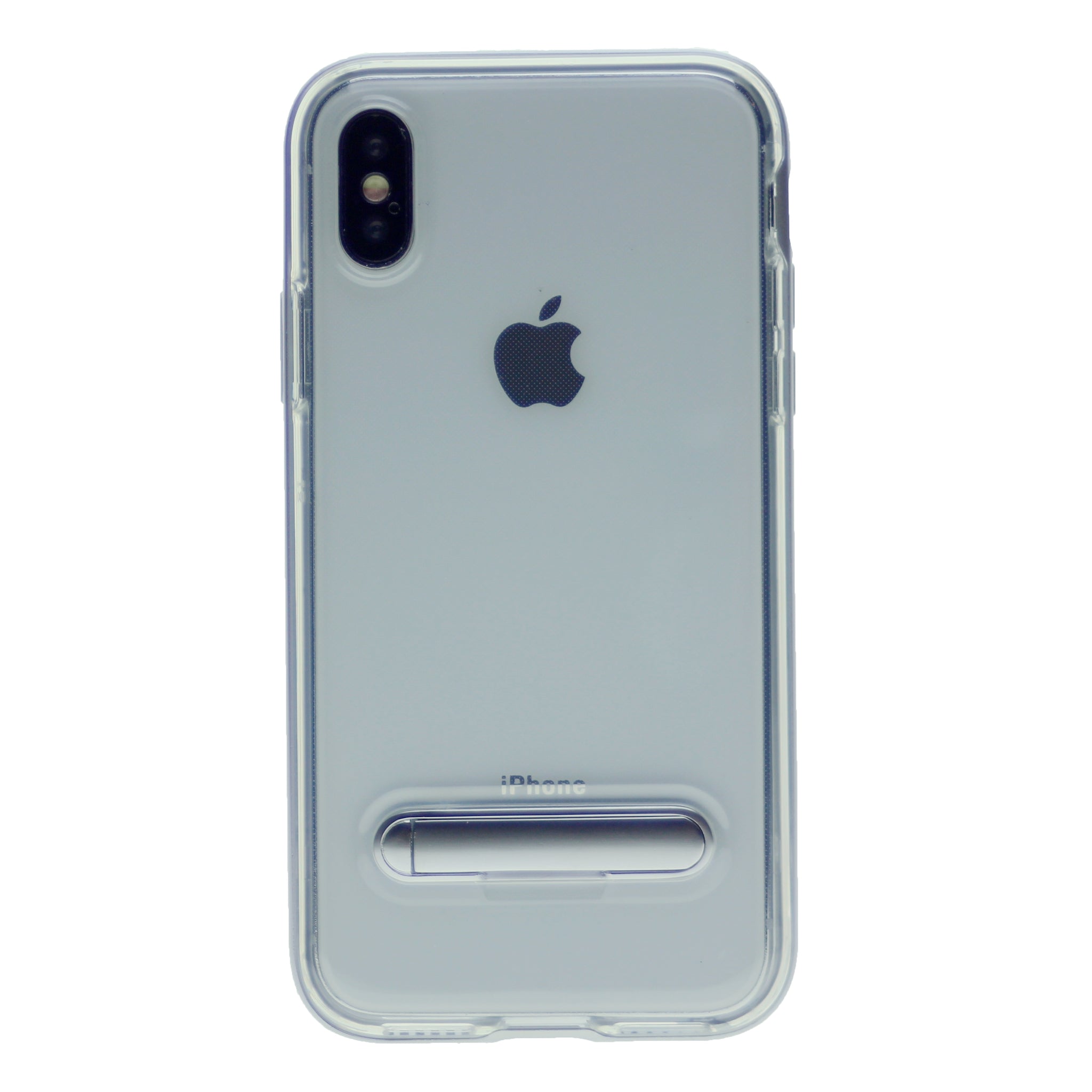 Slim Clear Tpu + Hard Frame Rubber Bumper For iPhone X(10), iPhone XS 5.8" with Metal Kickstand Case