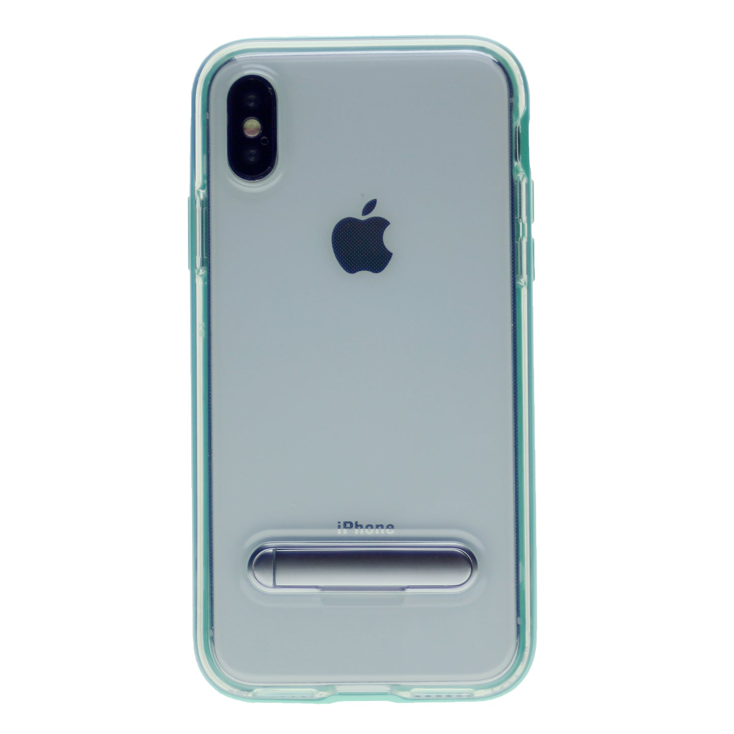 Slim Clear Tpu + Hard Frame Rubber Bumper For iPhone X(10), iPhone XS 5.8" with Metal Kickstand Case