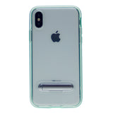 Slim Clear Tpu + Hard Frame Rubber Bumper For iPhone X(10), iPhone XS 5.8" with Metal Kickstand Case