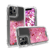 Liquid Bling Bling Sparkle Glitter 3 Layers Transparent Defender Armor Case For iPhone XR 6.1"
