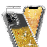 Liquid Bling Bling Sparkle Glitter 3 Layers Transparent Defender Armor Case For iPhone XR 6.1"