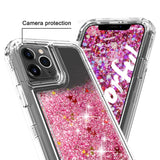 Liquid Bling Bling Sparkle Glitter 3 Layers Transparent Defender Armor Case For iPhone XR 6.1"